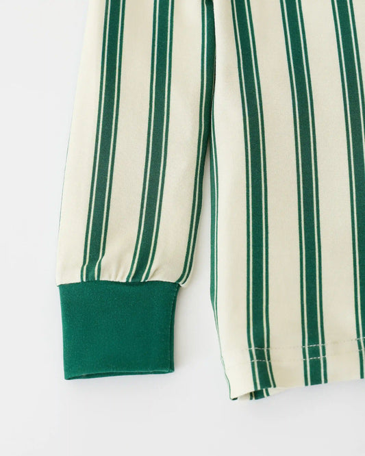 Bamboo Baby Two-Piece Pajama Set | Green Candy Stripe