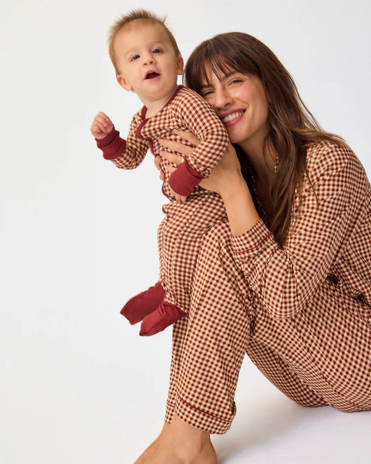 Bamboo Baby Pajama | Auburn Gingham